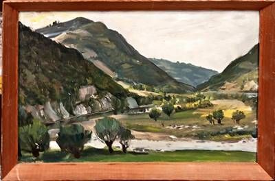 Картина масло върху платно с рамка Картина масло върху платно с рамка