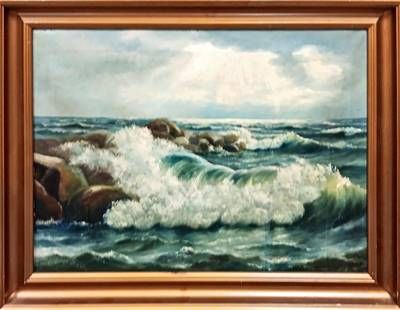 Картина масло върху платно с рамка Картина масло върху платно с рамка