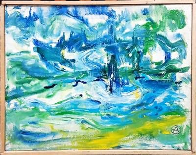 Картина масло върху платно с рамка Картина масло върху платно с рамка