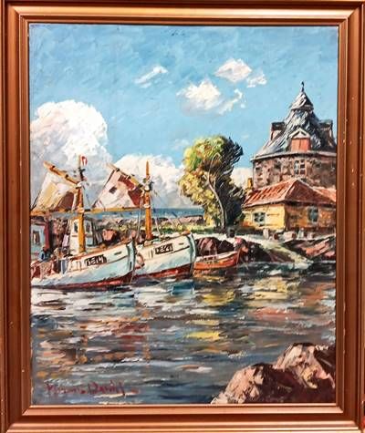 Картина масло върку платно с рамка Картина масло върку платно с рамка