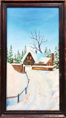 Картина масло върку фазер с рамка Картина масло върку фазер с рамка