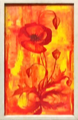 Картина масло върху фазер с рамка Картина масло върху фазер с рамка