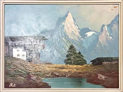 Картина масло върху платно с рамка Картина масло върху платно с рамка