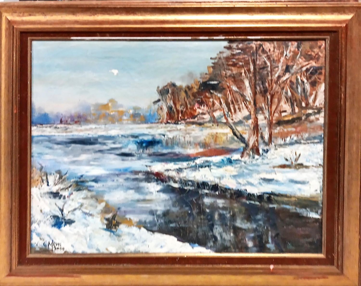 Картина масло върху платно с рамка Картина масло върху платно с рамка