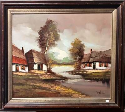 Картина масло върху платно с рамка Картина масло върху платно с рамка