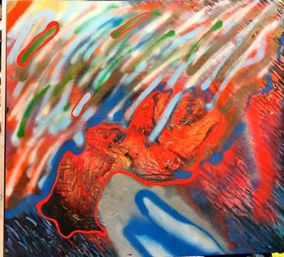 Картина масло върху фазер с рамка