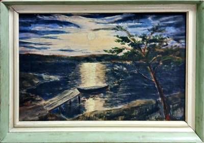 Картина масло върху фазер с рамка Картина масло върху фазер с рамка