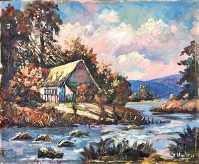 Картина масло върху платно с рамка Картина масло върху платно с рамка