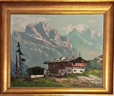 Картина масло върху платно с рамка Картина масло върху платно с рамка