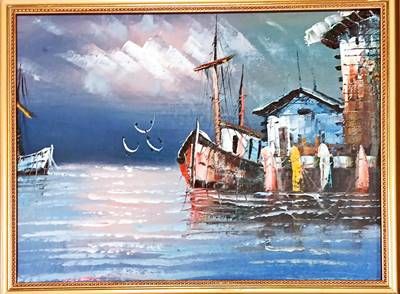 Картина масло върху платно с рамка