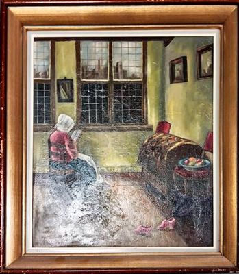 Картина масло върху платно с рамка Картина масло върху платно с рамка