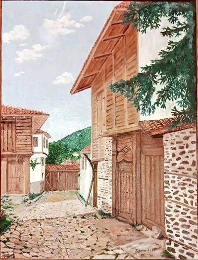 Картина масло върху платно с рамка Картина масло върху платно с рамка