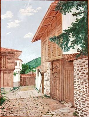 Картина масло върху платно с рамка Картина масло върху платно с рамка