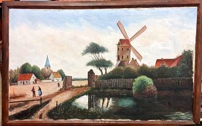 Картина масло върху платно с рамка Картина масло върху платно с рамка