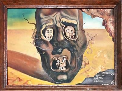 Картина масло върху фазер с рамка Картина масло върху фазер с рамка