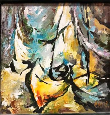 Картина масло върху платно с рамка Картина масло върху платно с рамка