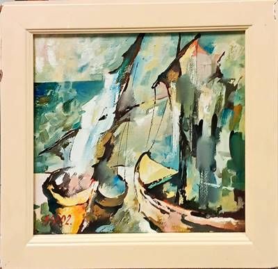 Картина масло върху платно с рамка Картина масло върху платно с рамка