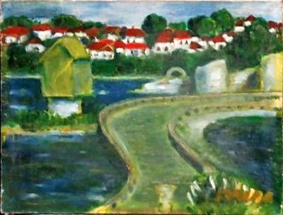 Картина масло върху платно -Несебър Картина масло върху платно -Несебър