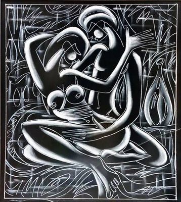 Картина пастел с рамка и стъкло