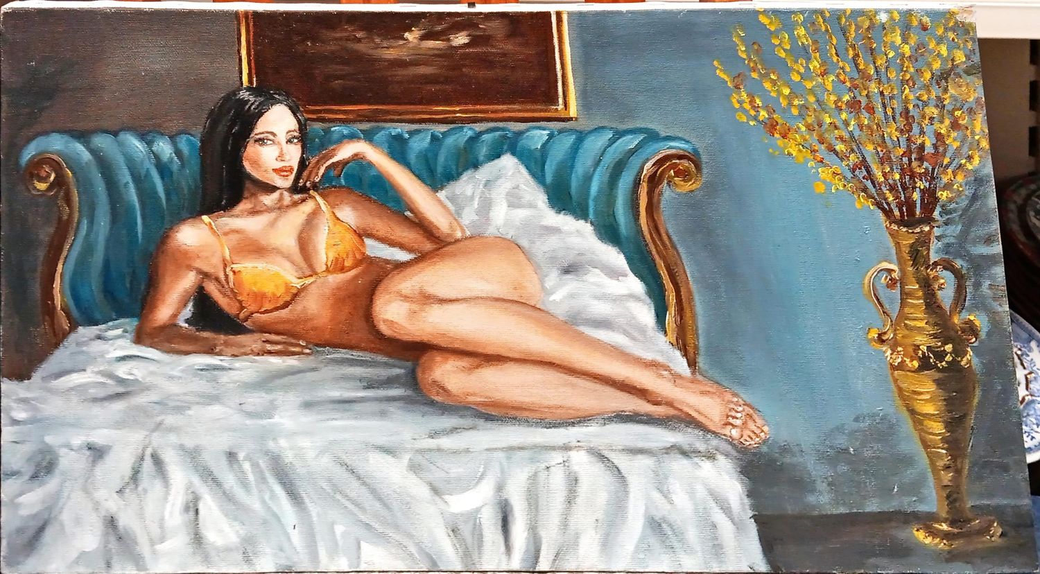 Картина смесена техника с рамка и стъкло -Тодоров Картина смесена техника с рамка и стъкло -Тодоров