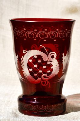 Vintage чаша Egermann - Двуслоен кристал