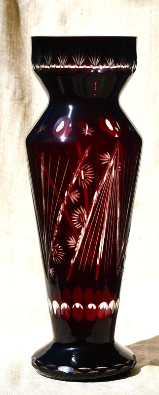 Голяма vintage ваза "Perla Lux" - Двуслоен кристал