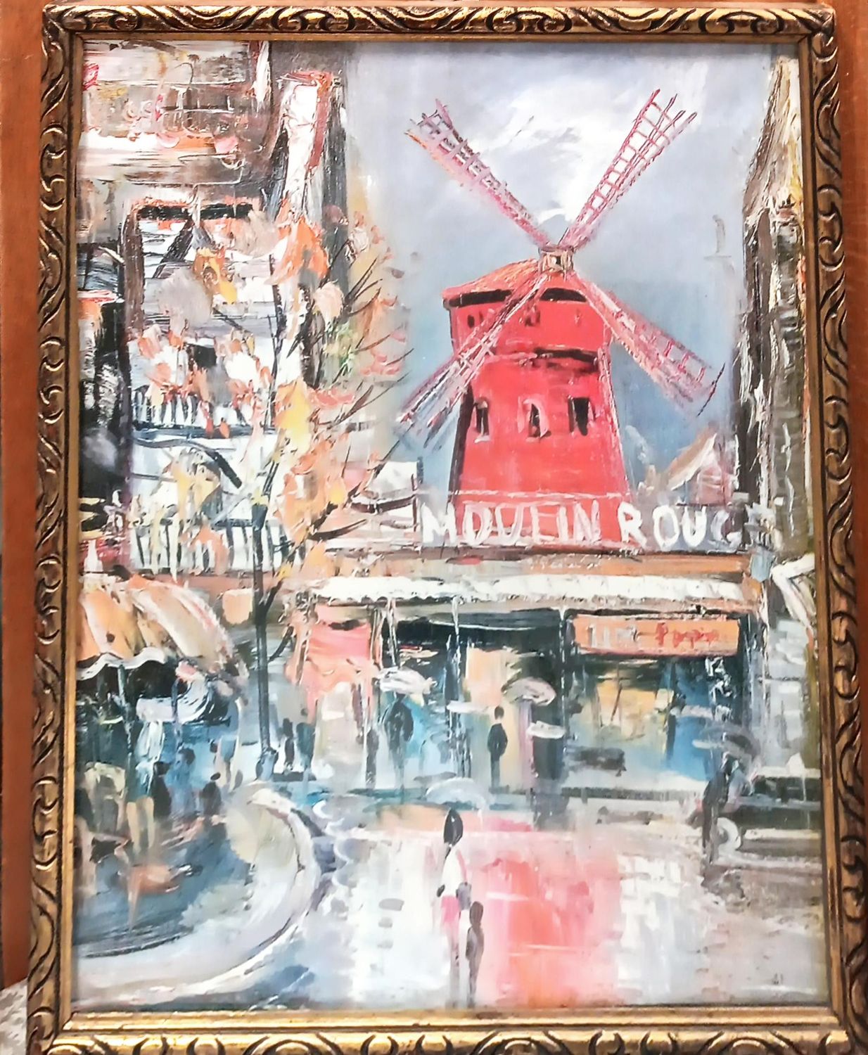 Картина масло върху картон с рамка и стъкло Картина масло върху картон с рамка и стъкло