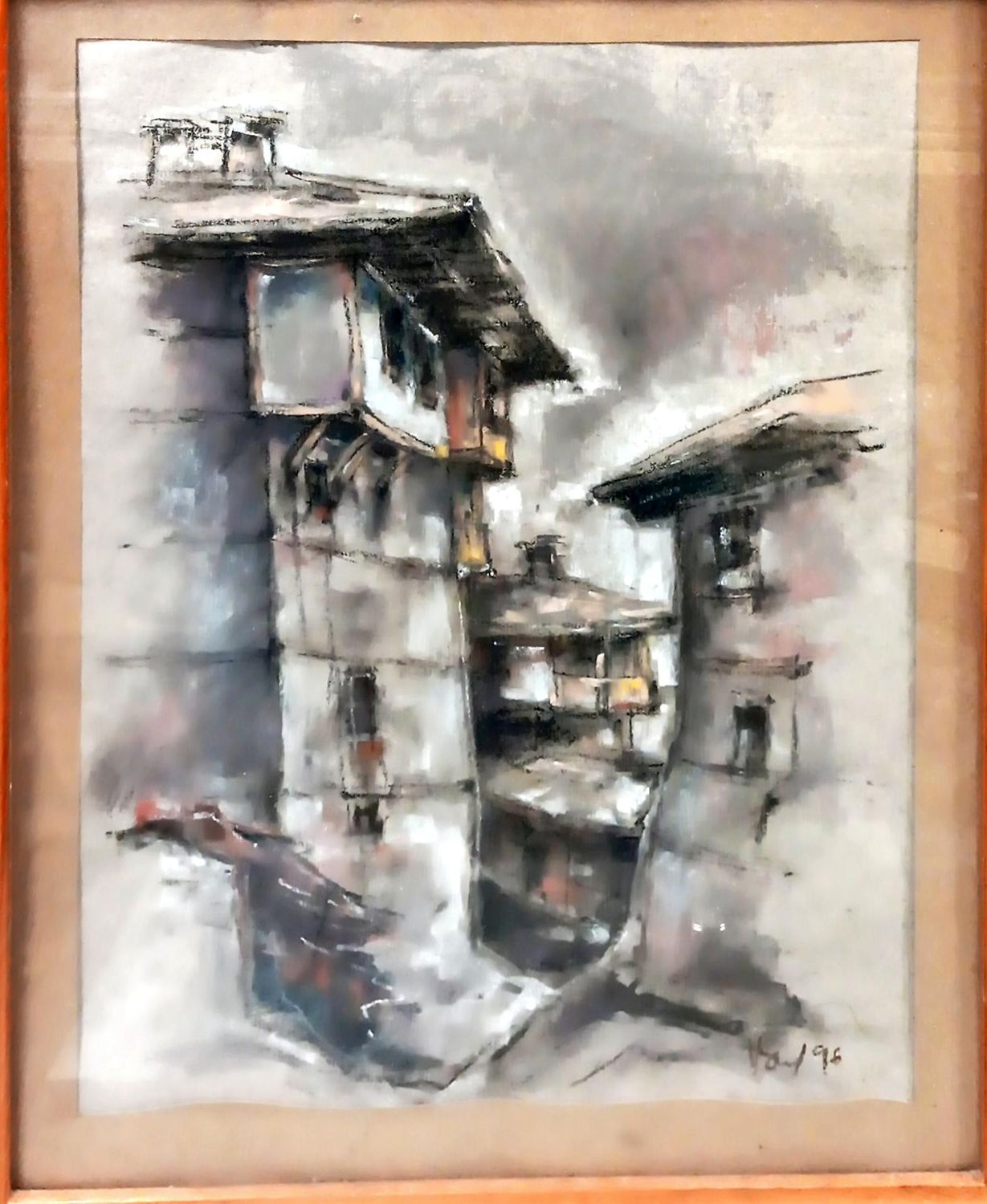 Картина пастел с рамка и стъкло Картина пастел с рамка и стъкло