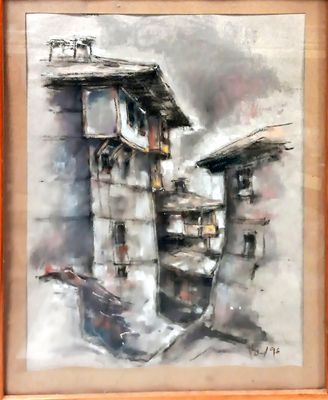 Картина пастел с рамка и стъкло Картина пастел с рамка и стъкло