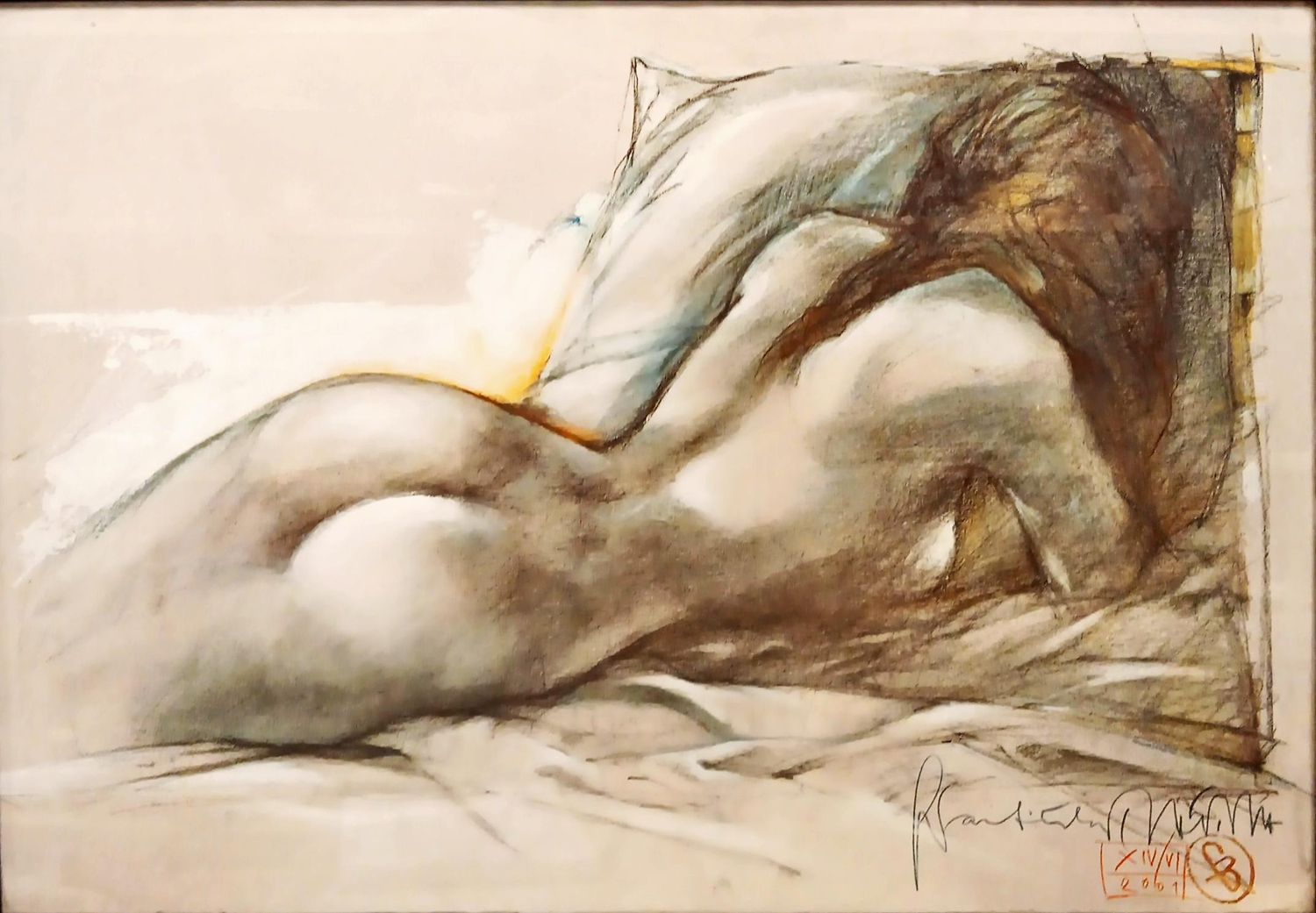 Картина пастел с рамка и стъкло Картина пастел с рамка и стъкло