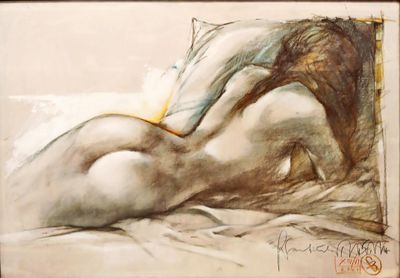 Картина пастел с рамка и стъкло Картина пастел с рамка и стъкло