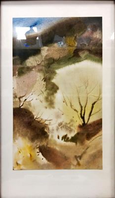 Картина акварел с рамка и стъкло Картина акварел с рамка и стъкло