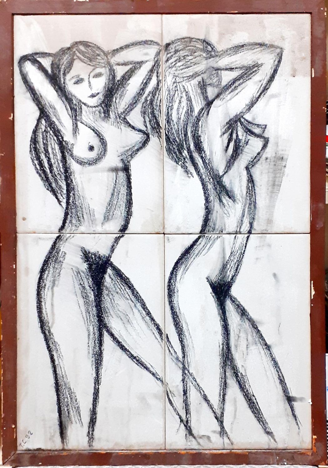 Картина графика върху фаянс с рамка Картина графика върху фаянс с рамка