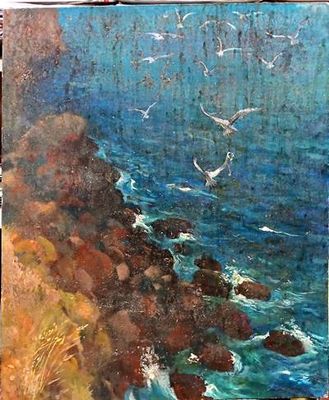 Картина масло върху платно с рамка Картина масло върху платно с рамка