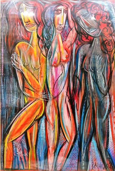 Картина пастел с рамка и стъкло Картина пастел с рамка и стъкло