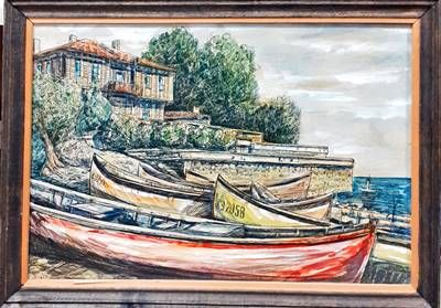 Картина върху фазер -  Картина върху фазер - "На кея", Петър Желязков 1996