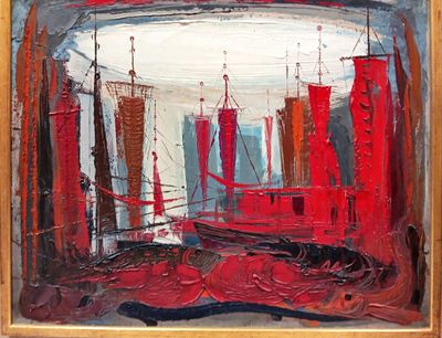 Картина масло върху платно с рамка Картина масло върху платно с рамка