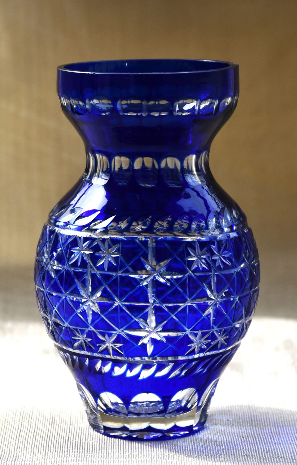 Ваза двуслоен кристал Бохемия, винтидж Ваза двуслоен кристал Бохемия, винтидж