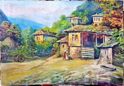 Картина върху фазер без рамка, масло Картина върху фазер без рамка, масло