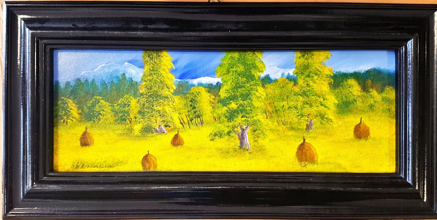 Картина върху фазер с рамка, масло Картина върху фазер с рамка, масло