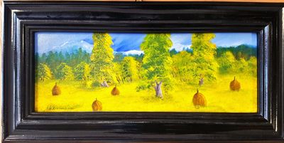 Картина върху фазер с рамка, масло Картина върху фазер с рамка, масло