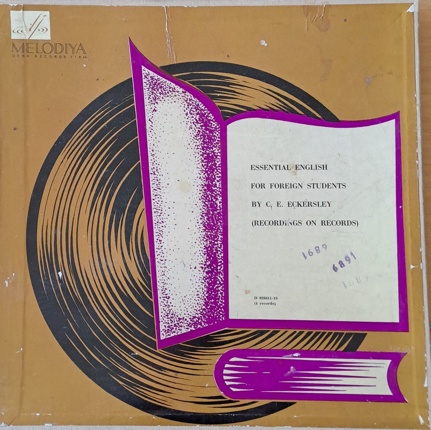 Essential English for foreign students by C. E. Eckersley (Recordings on records) - 4 плочи