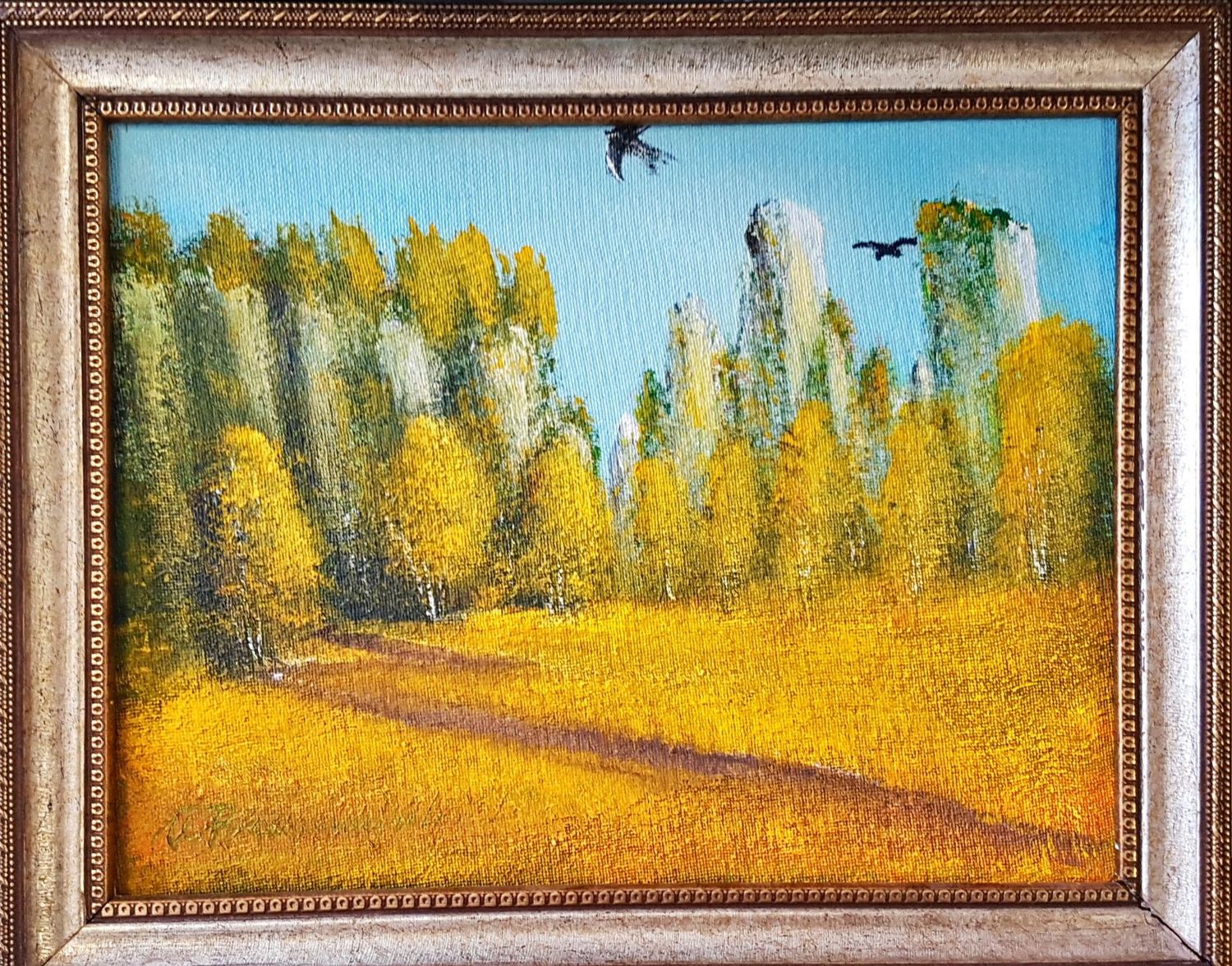 Картина върху фазер с рамка, масло Картина върху фазер с рамка, масло