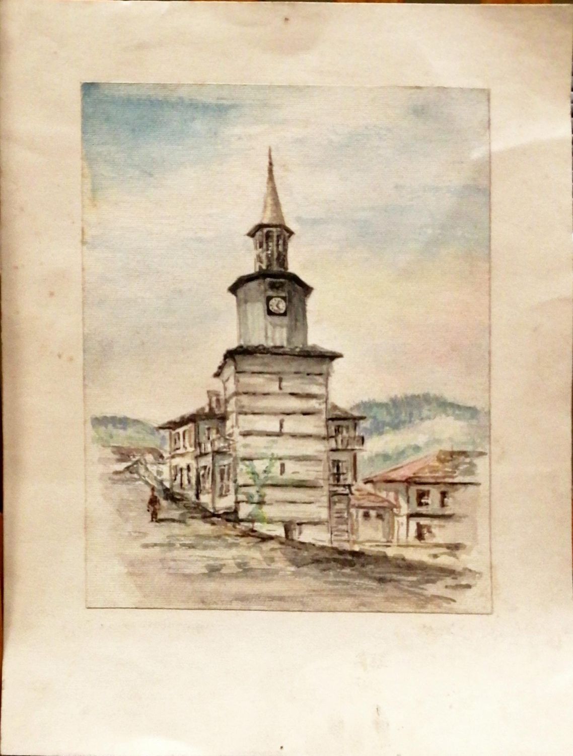 Картина върху картон без рамка, акварел