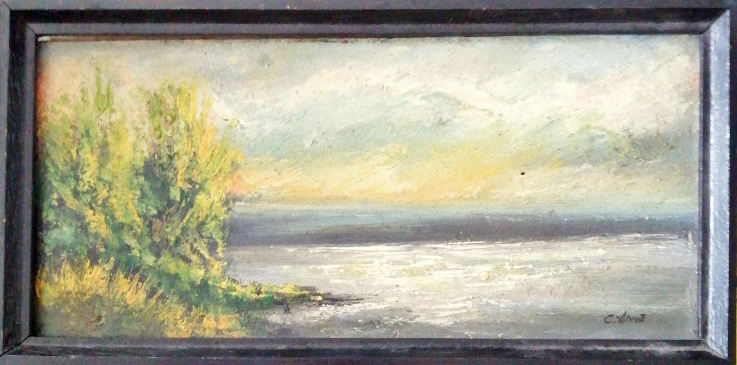 Картина върху фазер с рамка, масло