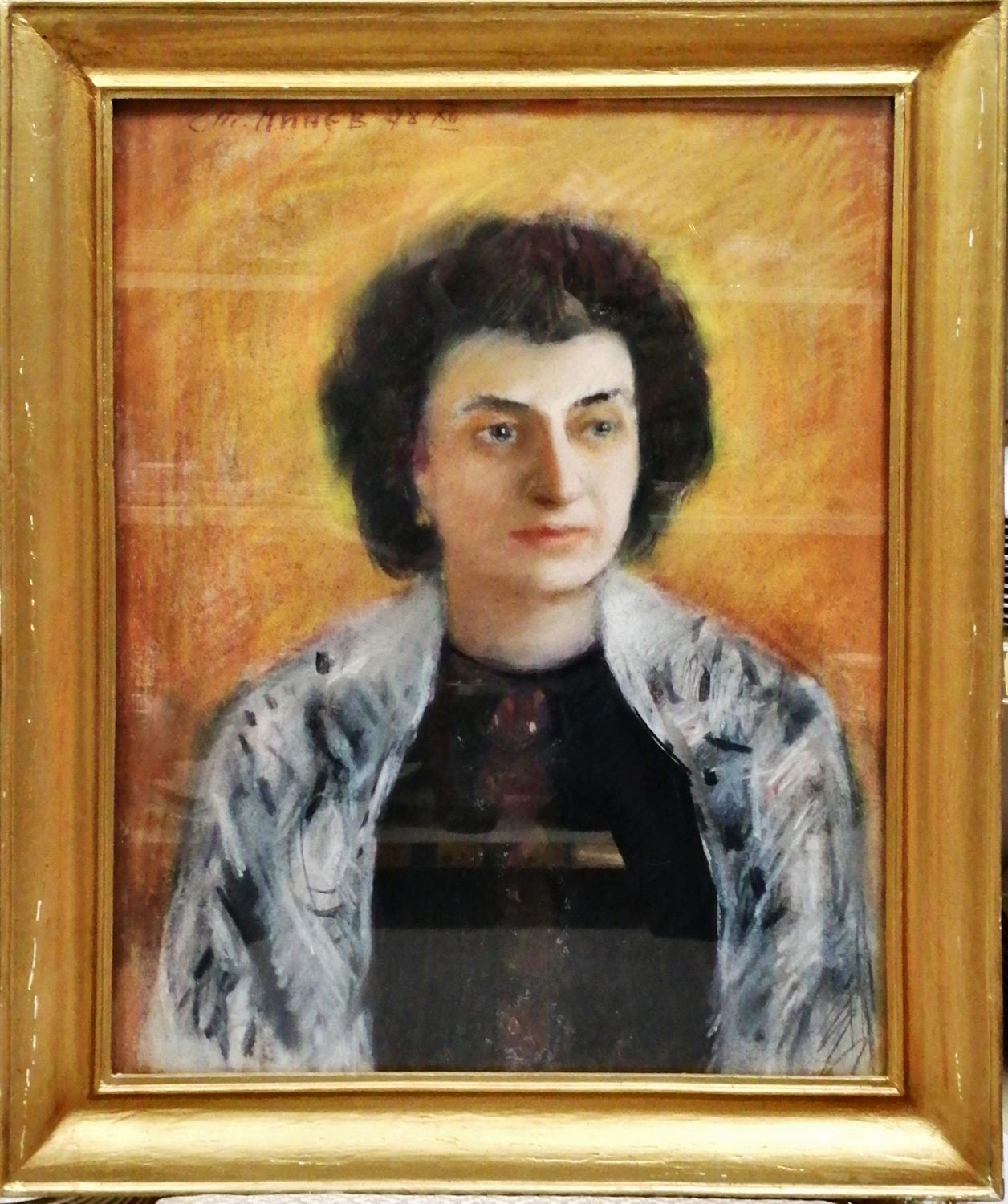 Картина върху картон с рамка, пастел Картина върху картон с рамка, пастел