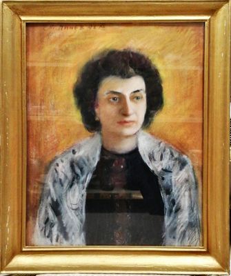 Картина върху картон с рамка, пастел Картина върху картон с рамка, пастел