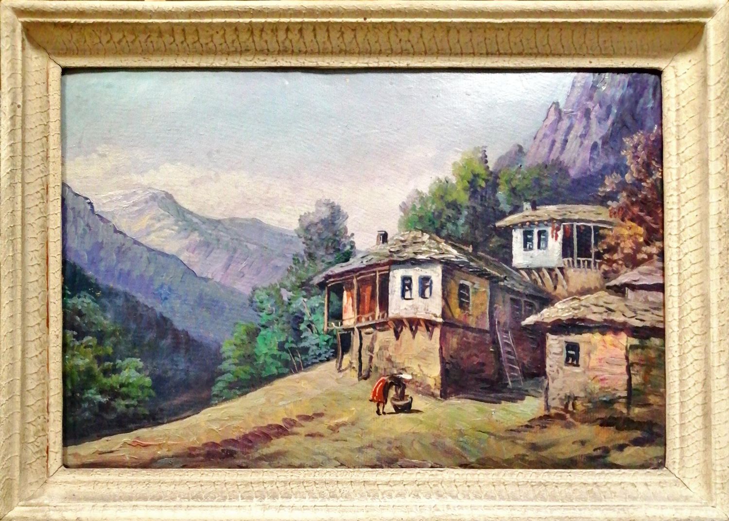 Картина върху фазер с рамка, масло Картина върху фазер с рамка, масло