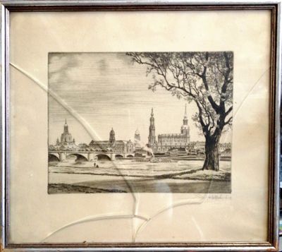 Картина върху картон с рамка, графика Картина върху картон с рамка, графика