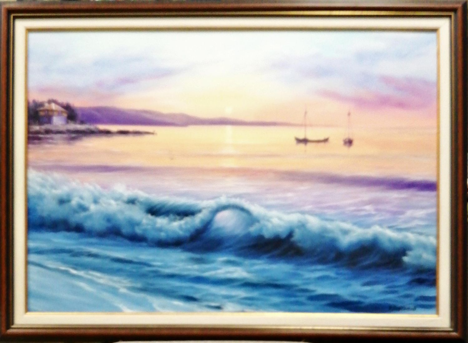 Картина върху платно с рамка, масло - Р. Поптомов Картина върху платно с рамка, масло - Р. Поптомов